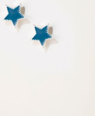 Fat Face FatFace Enamel Star stud Earrings in Teal Blue