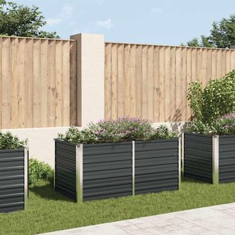 vidaXL Jardinera Elevada Acero Galvanizado Gris Antracita 160x80x77cm Vidaxl