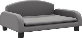 vidaXL Sof&aacute; Para Ni&ntilde;os De Cuero Sint&eacute;tico Gris 70x45x30 Cm Vidaxl