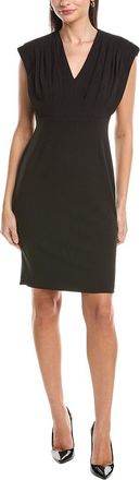Anne Klein V-Neck Pleated Bodice Sheath Dress