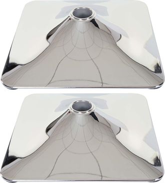 Hhg Hhg - Set 2x Basi Quadrate Per Sgabelli Metallo Cromato &Oslash; 37,5cm
