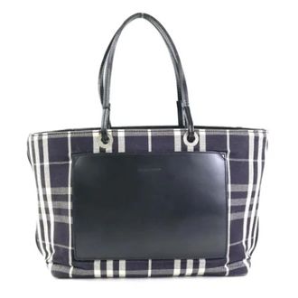 Burberry Tweedehands Canvas handtassen - Dames - Vintage Shopper - Zwart - ONE Size - Leer - Vintage
