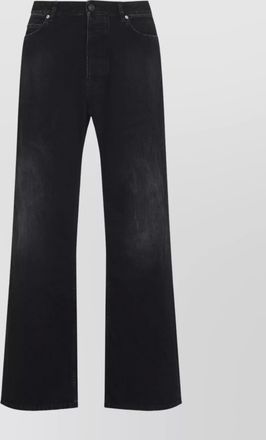Balenciaga denim distressed wide-leg jeans