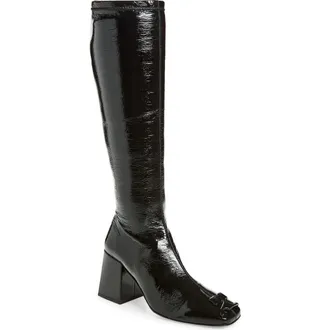 Courr&egrave;ges Re-edition Vinyl Knee High Boot in Black at Nordstrom, Size 10Us