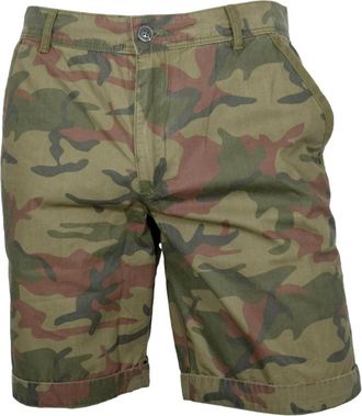 Aeronautica Militaire Stijl Camouflage Bermuda Shorts Groen - Heren - Korte Broeken - Groen - L - Katoen - Korte Broeken