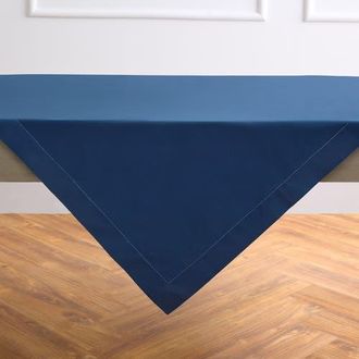 Solino Home Cotton Linen Hemstitch Table Throw, 52 x 52, 52 x 52 in Lapis Blue at Nordstrom, Size Small