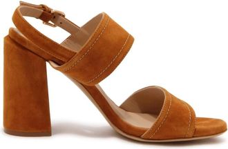 Roberto Festa Milano Hoge hak sandalen Nevis Camoscio Wood - Dames - Sandalen met hakken - Bruin - 40 EU - Schoenen