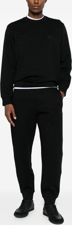 Emporio Armani Logo-Embroidered Cotton Sweatshirt - Black