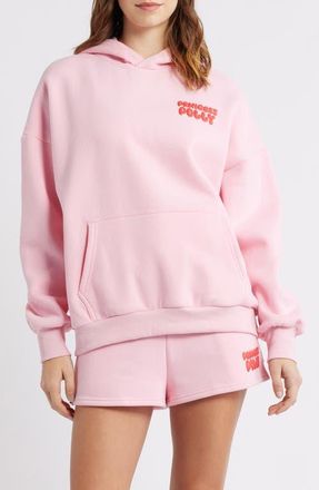 Princess Polly Puffy Logo Hoodie in Pink at Nordstrom, Size 12