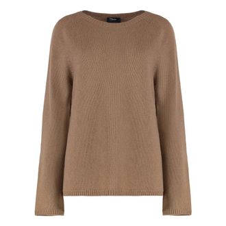 Max Mara Georg Crew Neck Sweater - Dames - Ronde hals truien - Bruin - L - Wol - Truien & Vesten