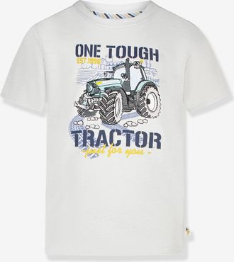 Salt And Pepper T-Shirt mit Traktor-Stickerei Jungen Salt and Pepper wollwei&szlig;