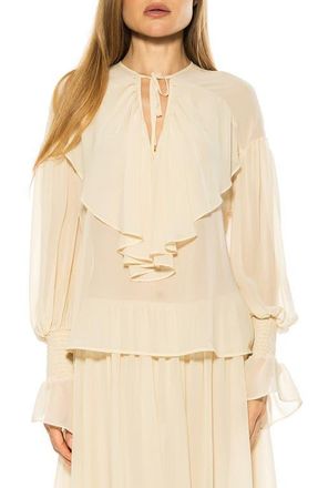 Alexia Admor Serelise Ruffle Top in Ivory at Nordstrom, Size X-Small