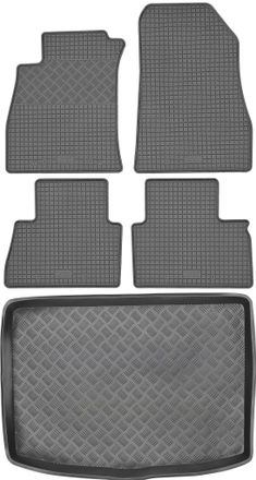 OEM Juego De Alfombrillas De Goma Para Coche Y Alfombrilla Para Maletero Para Nissan Juke I Crossover (2014-2019)