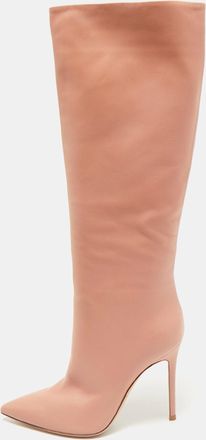 Gianvito Rossi Dusty Pink Leather Suzan Knee Length Boots