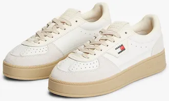 Tommy Hilfiger Womens Tommy Jeans Leather Platform Sneaker - Ecru - US 9 / EU 40