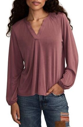 Lucky Brand Sandwash V-Neck Top in Crushed Berry at Nordstrom Rack, Size X-Small