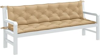 vidaXL Vidaxl - Cojines Para Banco Jard&iacute;n 2 Uds Tela Beige Melange 200x50x7 Cm