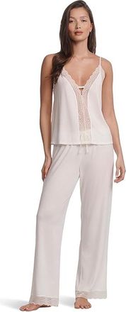 Eberjey Lara Cami/Pants Pj Set Womens Pajama Sets Ivory : SM, Elastane/Lace/Modal