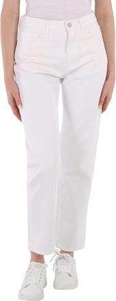 Moncler Ladies White Straight-Leg Trousers, Brand Size 42 (US Size 4)
