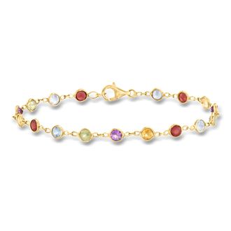 Ross-Simons 4.30- Multi-Gemstone Bracelet in 14kt Gold Over Sterling