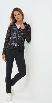 Anatomie Lace Bree Lace Full Zip Jacket with Hood in Black at Nordstrom, Size X-Small