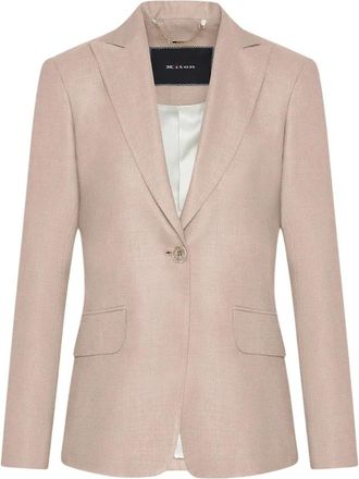 Kiton Zijdeblend Beige Jas - Dames - Blazers - Roze - S - Wol - Jassen
