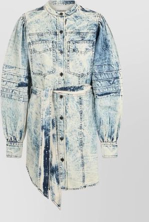 Isabel Marant midi denim shirt dress waist tie