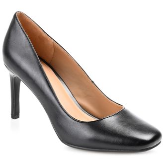 Journee Collection Womens Monalee Square Toe Mid Heel Pumps