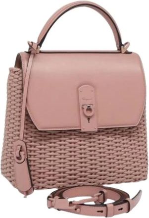 Ferragamo Pre-owned Handbags, female, Pink, Size: ONE SIZE Pre-owned Leather Handbag