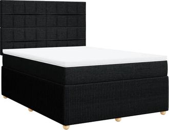 vidaXL Cama Box Spring Con Colch&oacute;n Tela Negro 160x200 Cm Vidaxl