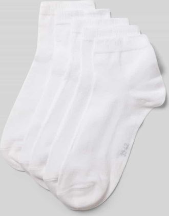 Camano Socken im 5er-Pack mit geripptem B&uuml;ndchen in Weiss, Gr&ouml;&szlig;e 35-38