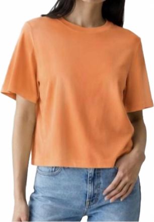 Michael Stars Kona Cotton Boxy Crew Top In Marmalade