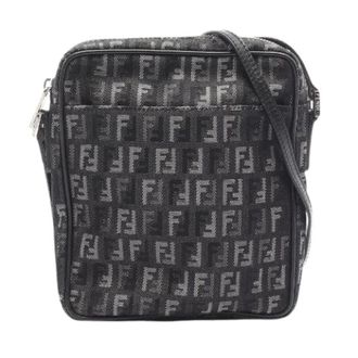 Fendi Pre-owned Zucchino Canvas Leather Shoulder Bag - Dames - Pre-owned - Zwart - Maat: ONE Size Leer