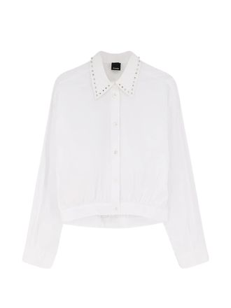 Pinko Charita Cropped Studded Fabric Shirt