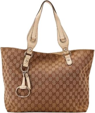 Gucci Pre-owned Tote Bag Horsebit - Dames - Vintage Shopper - Beige - ONE Size - Leer - Vintage