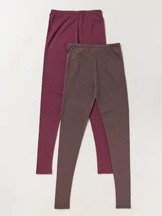 Fat Face FatFace 2 Pack Meribel Burgundy/Brown Leggings