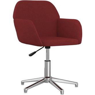 vidaXL Silla De Oficina Giratoria Tela Rojo Tinto Vidaxl