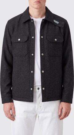 Woolrich Wool-Blend Shirt Jacket with Classic Collar and Patch Pockets