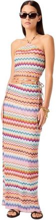 Missoni Long Pareo Skirt In Lam&eacute; Viscose With Pixel-effect Zigzag Pattern in Multicoloured at Nordstrom, Size Small