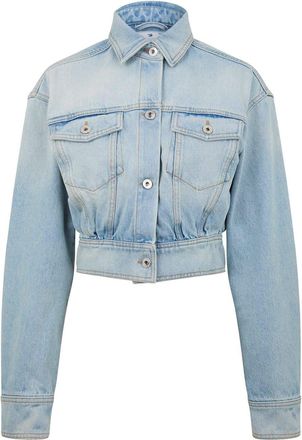 Off-white Womens Off White Off Baggy Fit Jacket in Light Blue - Size 4 UK