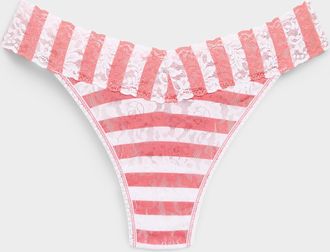 Hanky Panky Womens Printed stretch lace thong Nylon