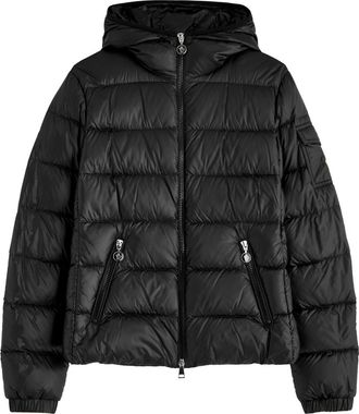 Moncler Gles Hooded Quilted Shell Jacket - Black - 0 (UK 8 / S)