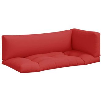 vidaXL Cojines Para Palets 3 Unidades Tela Rojo Vidaxl
