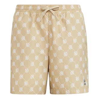 adidas (WMNS) adidas Neo Pattern Printing Lacing Casual Sports Shorts Brown IB5844