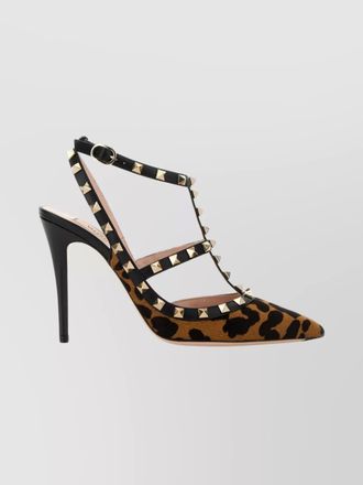Valentino Garavani animal print studded pointed toe pumps