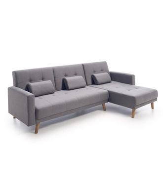 Home Heavenly Sof&aacute; chaise longue convertible en cama con m&oacute;dulo reversible en gris