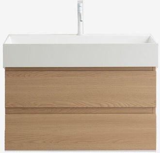 Sklum Sklum - Set di mobili da bagno in legno e impiallacciatura di frassino con lavabo integrato Ona