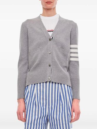 Thom Browne Cardigan Milano con dettaglio a righe - Grigio
