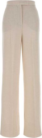 Max Mara Off White Straight Flat Front Pants