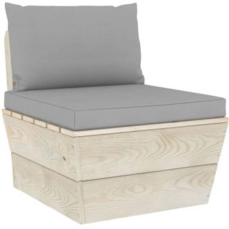 vidaXL Sof&aacute; Central De Palets Jard&iacute;n Cojines Madera Abeto Impregnada Vidaxl